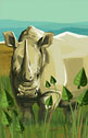 David W. James - 10 of Spades - White rhinoceros