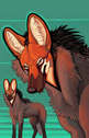 Cara Mitten /  Ava "Amoux" Jensen - 2 of Hearts - maned wolf